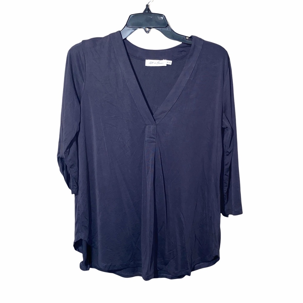 All In Favor Popover Blouse Size XS Charcoal Grey